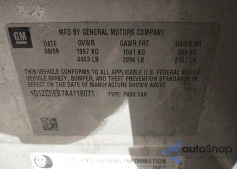 2010 Chevrolet Malibu Lt from USA, damaged, VIN 1G1ZC5EB7A4118071